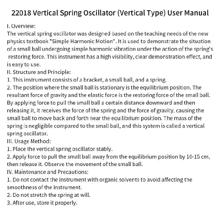 Hands On Physics Demonstration Spring Vibration Model For Academic And Home Use