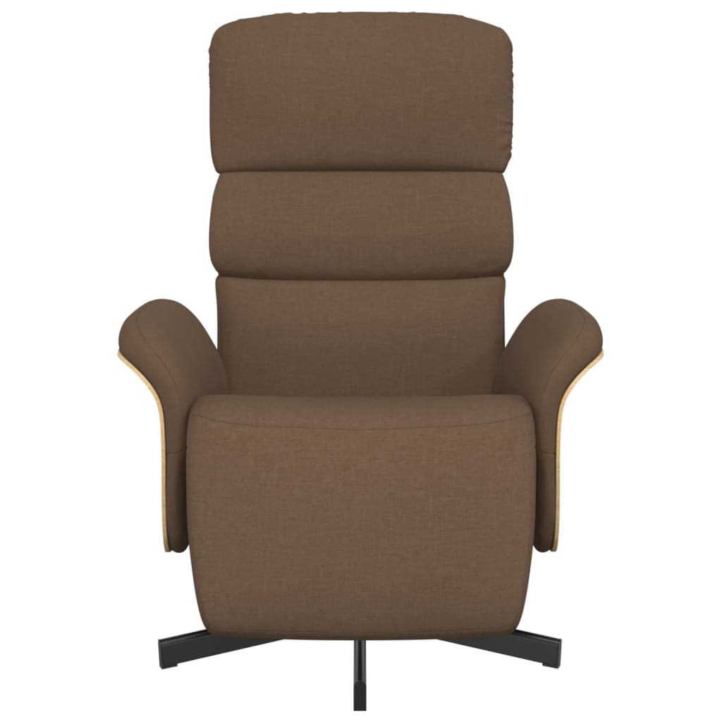 Relax Armchair with Footrest Brown Fabric