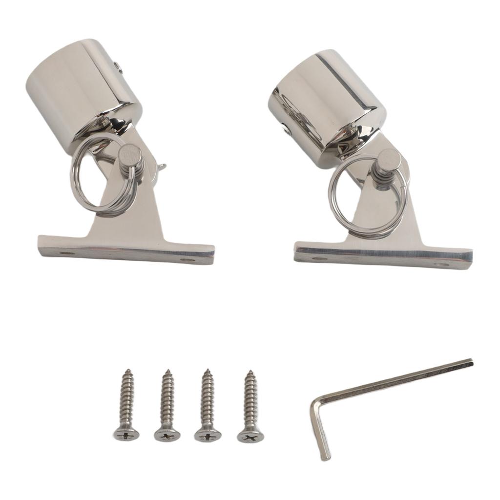 Sun Shelter Hardware Pack with 2 Pair Stainless Steel Deck Hinges Quick Release Pins Eye End and Installation Wrench