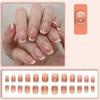 Styfy Press On | Stick On Fake Nails | Artificial Designer With 24 Pcs Jelly Glue On False Nail Including Manicure Kit - French Toast