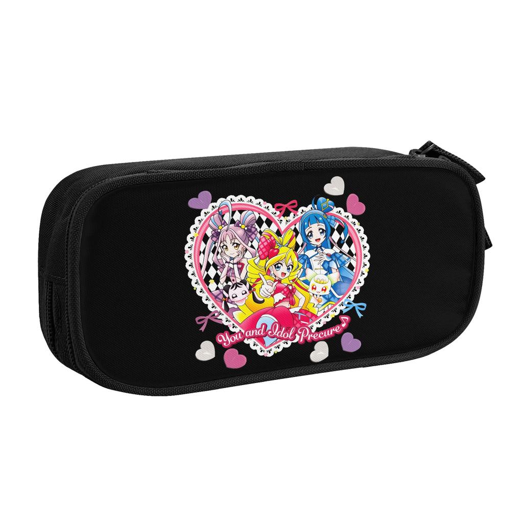 Anime Pretty Cure Cute Pencil Case Girls Boys Large Capacity Manga Pencil Pouch Students Stationery