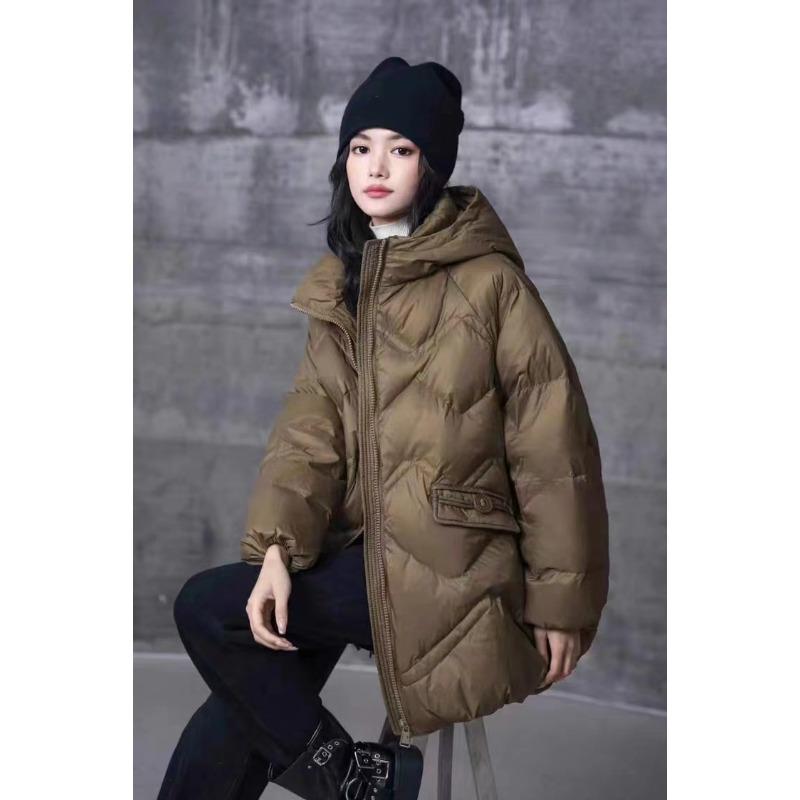 New women's clothing, simple temperament hooded down jacket women, coat, loose casual large size