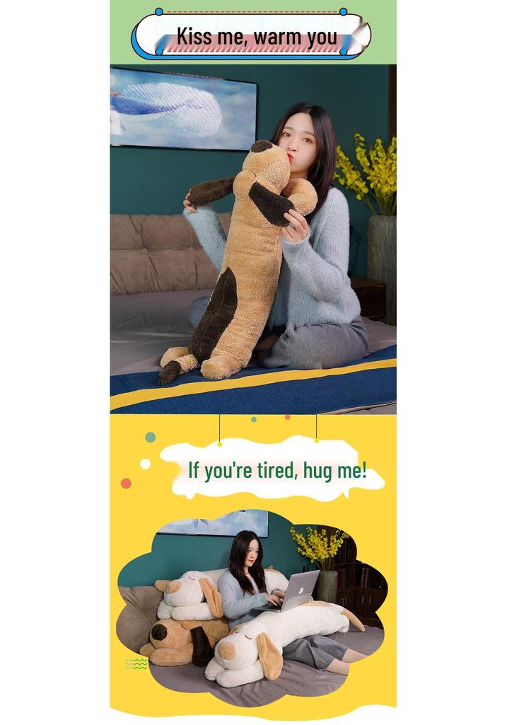 Cartoon Dog Long Hugging Pillow Plush - Big Dog Bed Soothing Doll