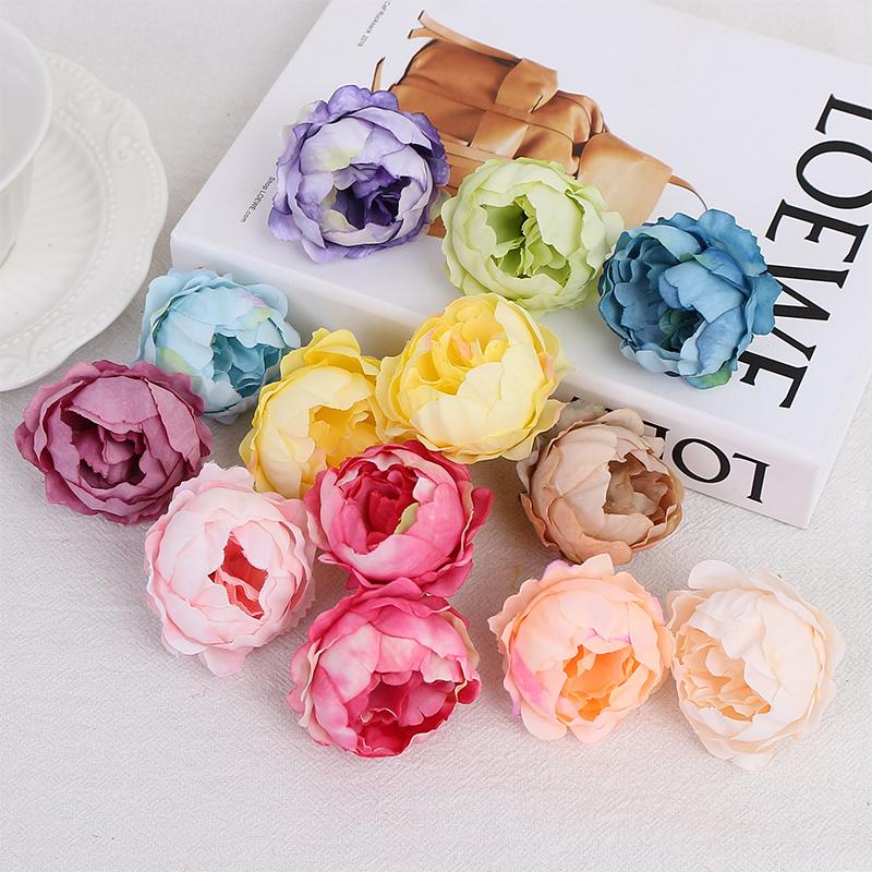 5/10Pcs Artificial Peony Flowers 4.5cm Fake Flower Heads for Home Room Dceor Wedding Marriage Decoration DIY Gifts Accessory