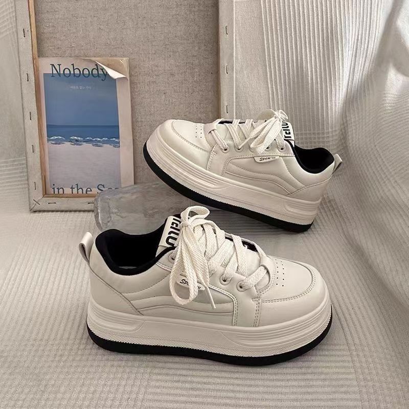 Fashion Women Platform Sneakers Spring Autumn Breathable Height Increase Outdoor Non Slip Casual Shoes Comfortable Lace Up Fashion Flats