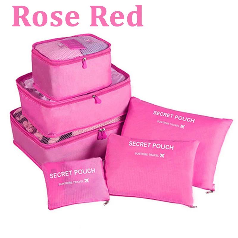 7Pcs Folding Travel Organizer Storage Bags Wardrobe Cube Suitcase Packing Set Storages Luggage Clothes Shoe Box