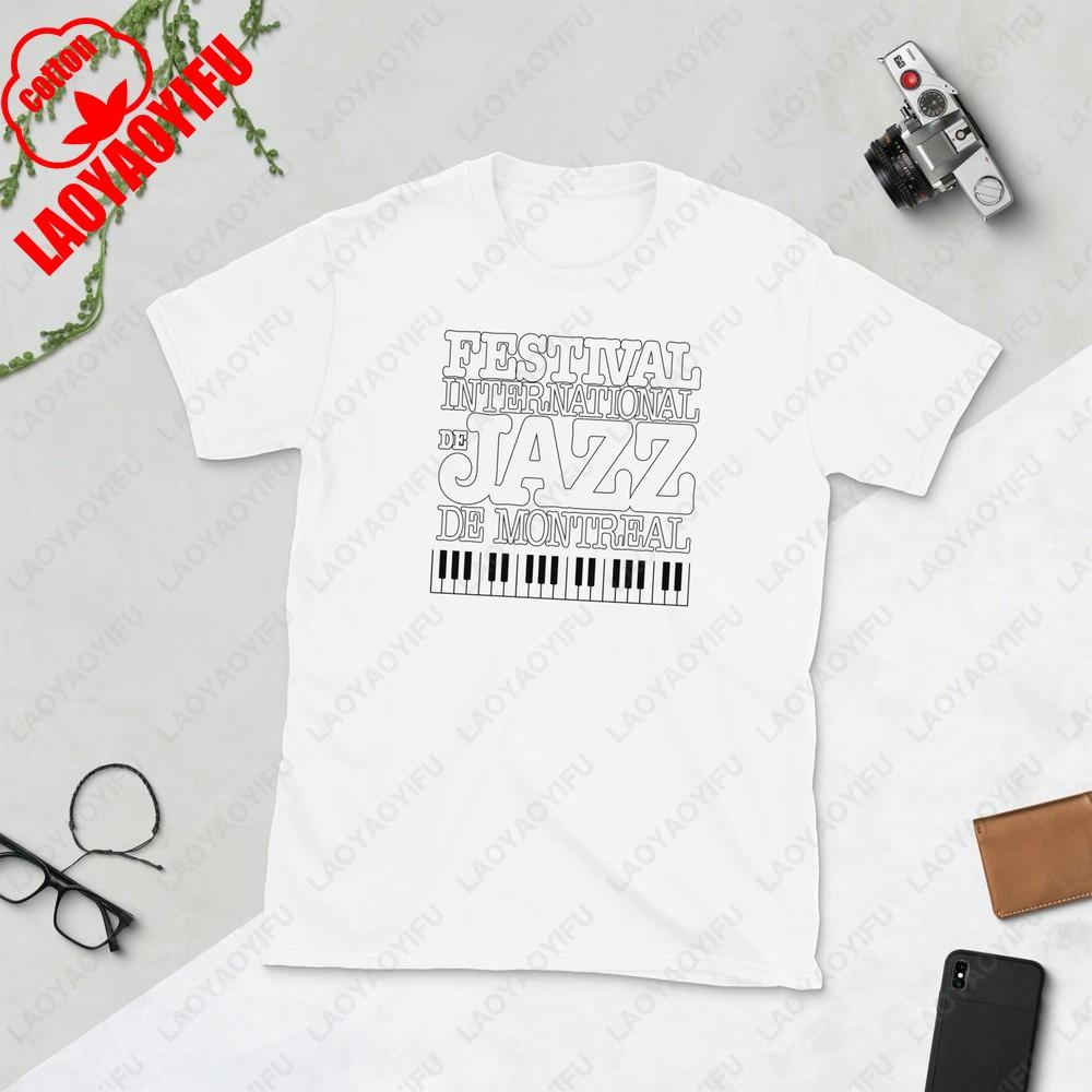 Montreal Jazz Festival Music Piano International ShortSleeve Unisex TShirt Summer Male Oneck Shortsleev Classic Style Tops