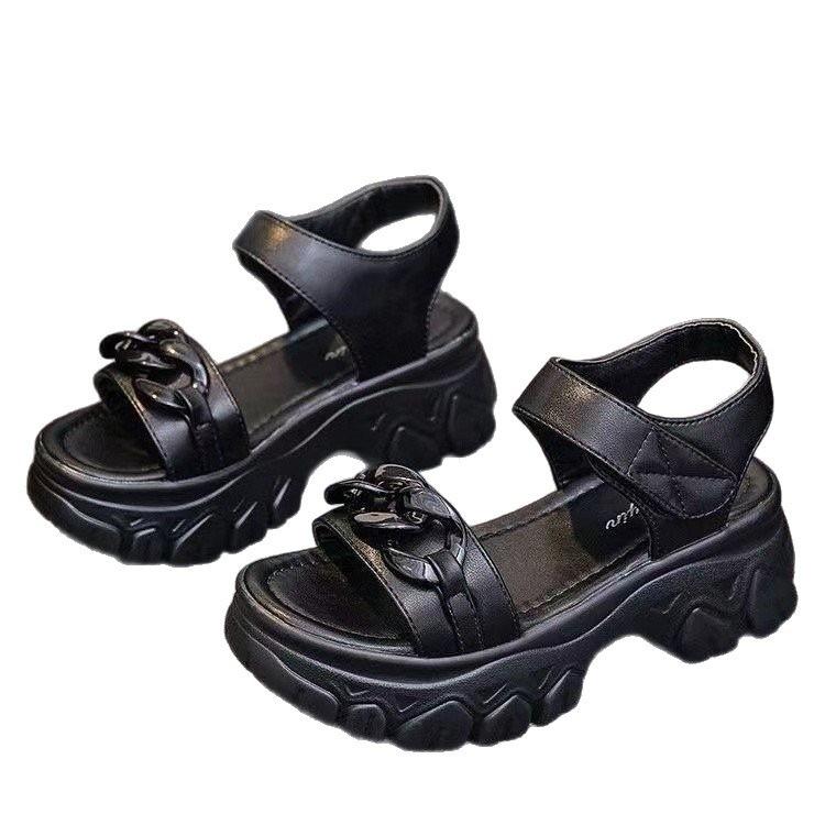 Roman Sandals Women's 2025 New Casual Versatile Not Tired Feet Thick Soles Outside Wearing Beach Women's Models with Skirts Shoes