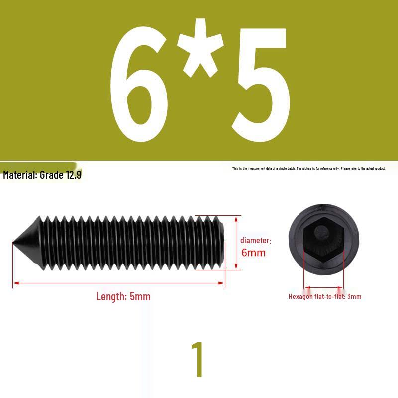 12.9 Edelstahl 304 Innensechskant Kegelspitze Gewindestift M2/M3