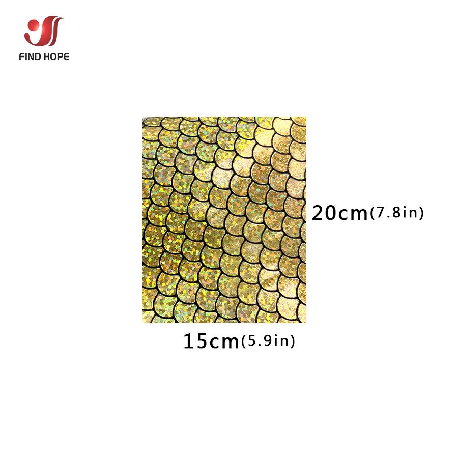 Holographic Iridescent Sparkle Mermaid Scale PU Faux Leatherette Fabric Foil DIY Bow Bags Craft Making Earring Handmade