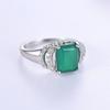 925 Sterling Silber Ring mit 2,5 Karat grünem Achat Natursteinen Feiner Schmuck für Frauen Ehefrau Tägliches Tragen Schönes Geschenk