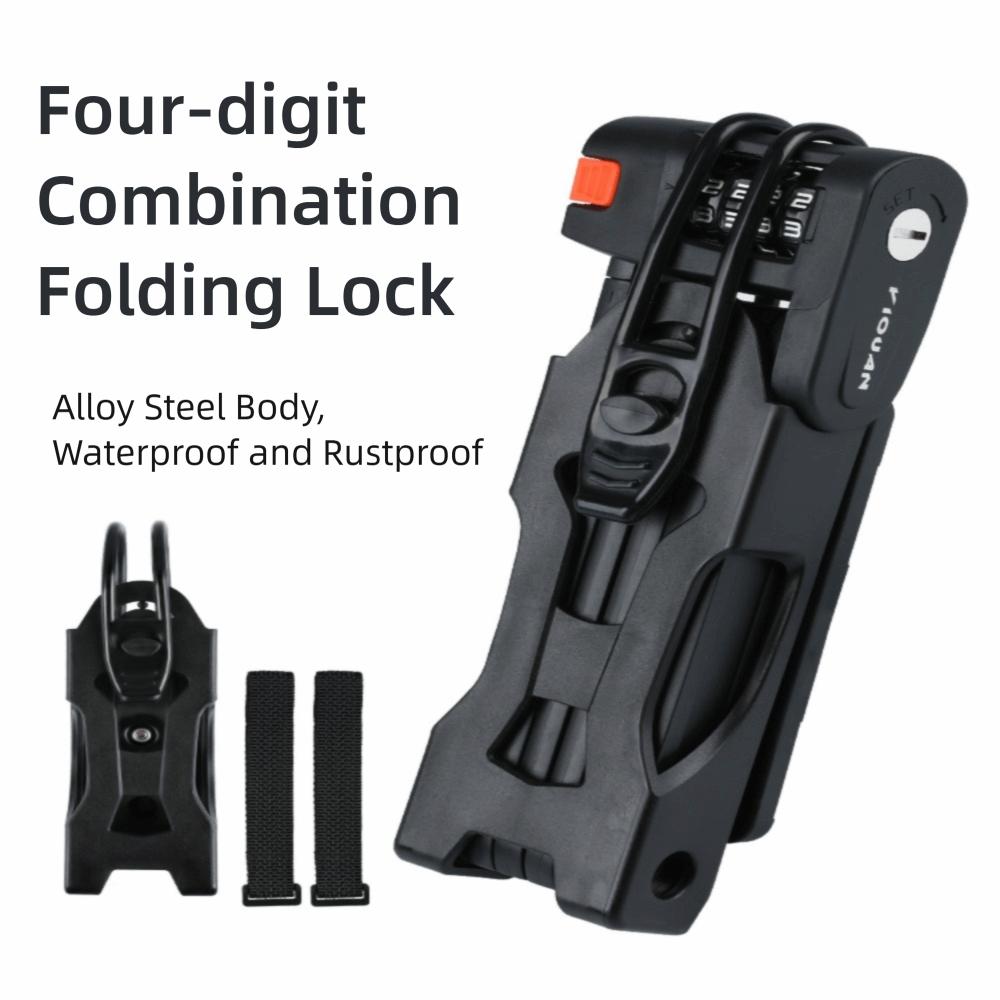 Portable Cycling Folding Lock Alloy Steel Bike Combination Lock  Bicycle Accessories