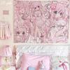 Nieuw Japans Schattig Cartoon Meisje Wandkleed Zoete Esthetische Wanddecoratie voor Slaapkamer Kamer Decoratie