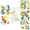 Boys' Dinosaur Building Blocks Set With Electric Drill Abs Material Enhances Emotional Visual And Intellectual Development