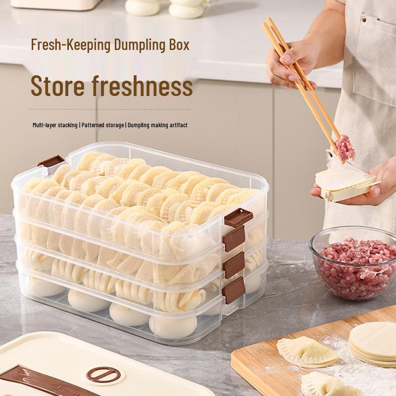 Dumpling & Wonton Freezer Storage Box: Moisture-Proof & Fresh-Keeping for Vegetables & Pastries