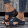 Summer New Large Women's Shoes Hollow Out Solid Open Toe Wedge Heel Fish Mouth Sandals