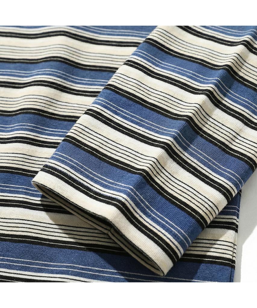 EXTRAORDINARY Gothic Logo Stripe Ls Tee Blue