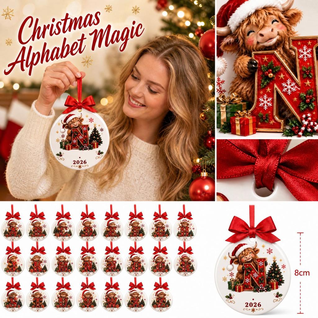 Christmas Animal 26 Letters Hanging Ornaments, Christmas Holiday Decorations