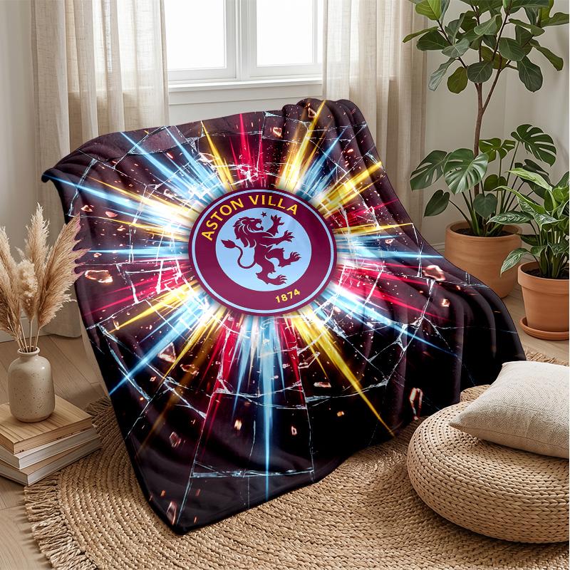 Coperta in Flanella con Stampa Aston Villa, Morbida Calda Leggera Coperta da Divano Letto Campeggio