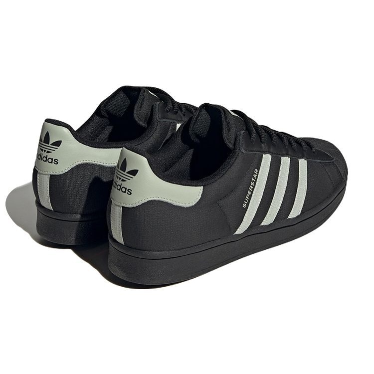 Adidas Originals Superstar Fabric Leather Casual Low-Top Sneakers Unisex Sneakers Black Gray IE1829
