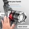 LED Ultra Strong Headlight Sensing Zoom Charging Head Flashlight High-power Headlight 1000M Headlight Using 2 * 18650 Fishing