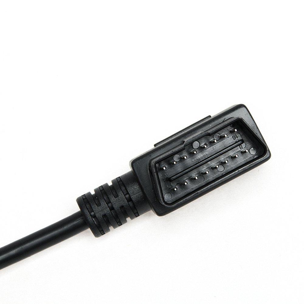 CarAngels OBD2 Cable OBD2 3 Branch Cable Harness L-Type Female Coupler 50CM