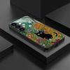 Katze im Blumenbusch gehärtetes Glas Handyhülle geeignet für Samsung Galaxy S26 S25 S24 S22 S21 S20 FE/Ultra/Plus sturzsicher