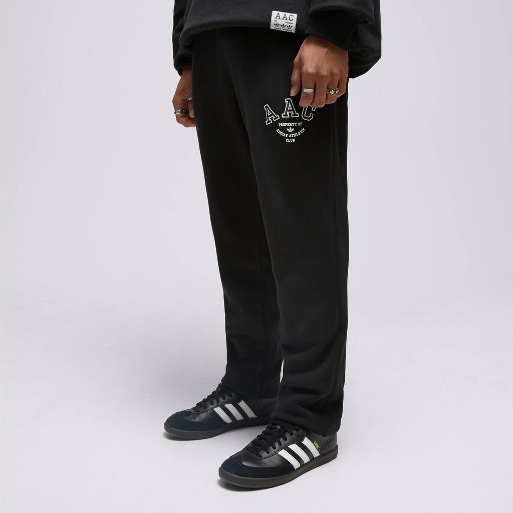 Adidas Originals Trefoil Embroidered Logo Sweatpants with Drawstring Cuffs Men Bottoms Black HZ0698