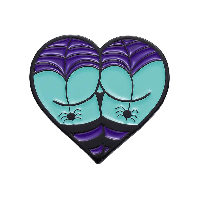 Adorable Heart Shaped Spider Monster Brooch Perfect For Festive Halloween Celebrations