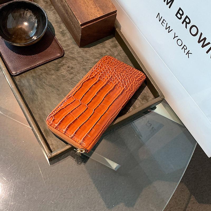 

Жіноча сумочка з малюнком крокодила ПУ клатч жіночий довгий гаманець клатч великої місткості світло-коричневого кольору