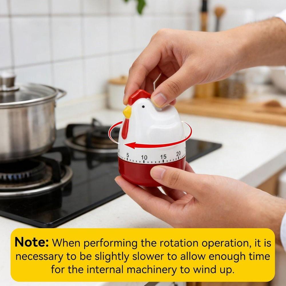 Manual Wind Up Mechanical Timer Hen Cooking Timer Cute Animal Countdown Clock  Home Decor