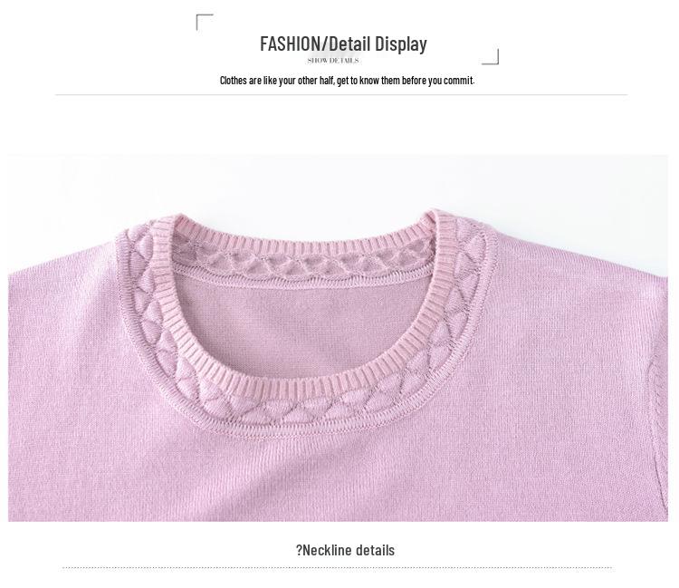 Mom's 2023 Autumn Knit Top Set: Stylish Two-Piece for Middle-Aged & Elderly - Spring/Fall Inner Layer Shirt