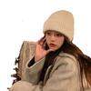 Rabbit Fur Hat, White Wool Hat, Women's Autumn and Winter Warm Fashion Versatile Leisure Student Cold Hat Han