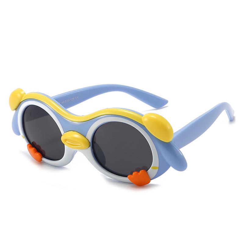 Polarized Cartoon Sunglasses for Kids - Soft Silicone, Childlike Design, Anti-UV Protection for Boys and Girls.