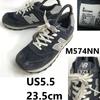 M574NN Low Cut Sneakers 5.5 23.5 Men's Navy Leather Sneakers