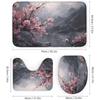 Antique Cherry Blossom Shower Curtain and Rug Set, Waterproof Bathroom Decor with Nature Theme
