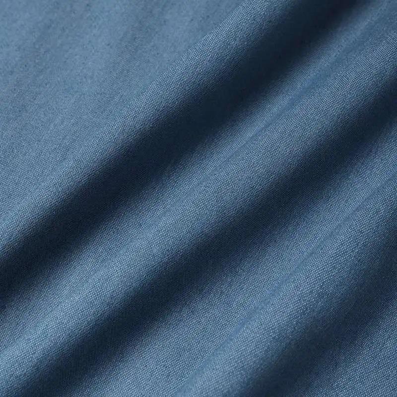 Summer Autumn Overalls Dress Muslim Sundress Robe Femme Vintage Straps Solid A Line Denim Blue Vestidos Kaftan