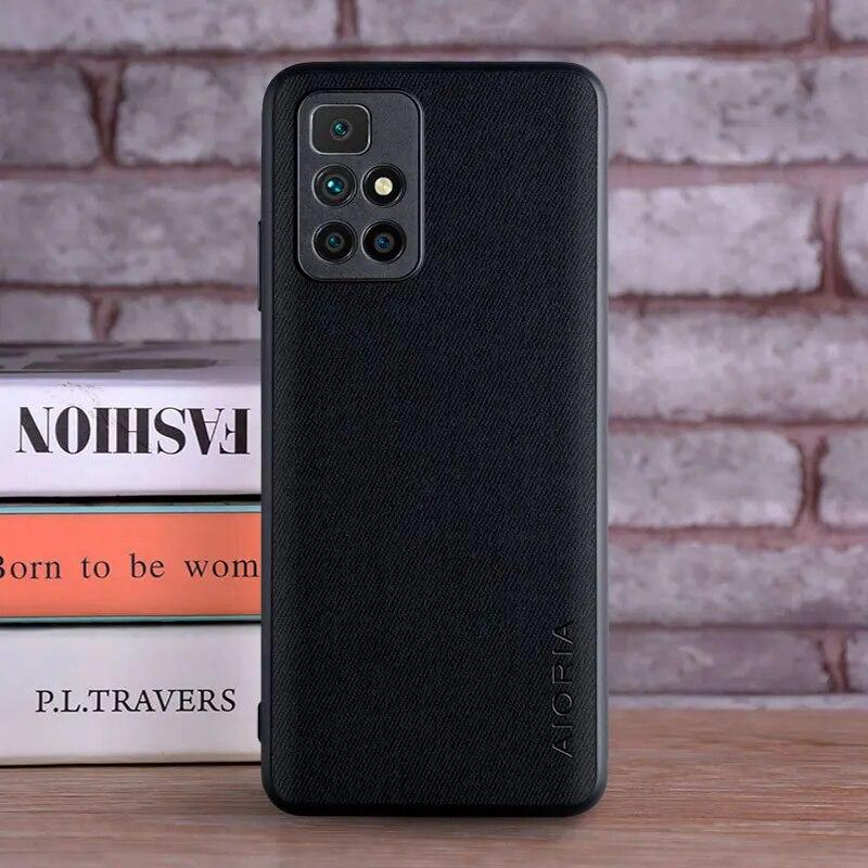 Pouzdro pro Xiaomi Redmi 10 2022 coque Luxusní textilní Kožený skin měkký TPU tvrdý PC kryt na telefon pro xiaomi redmi 10 pouzdro funda