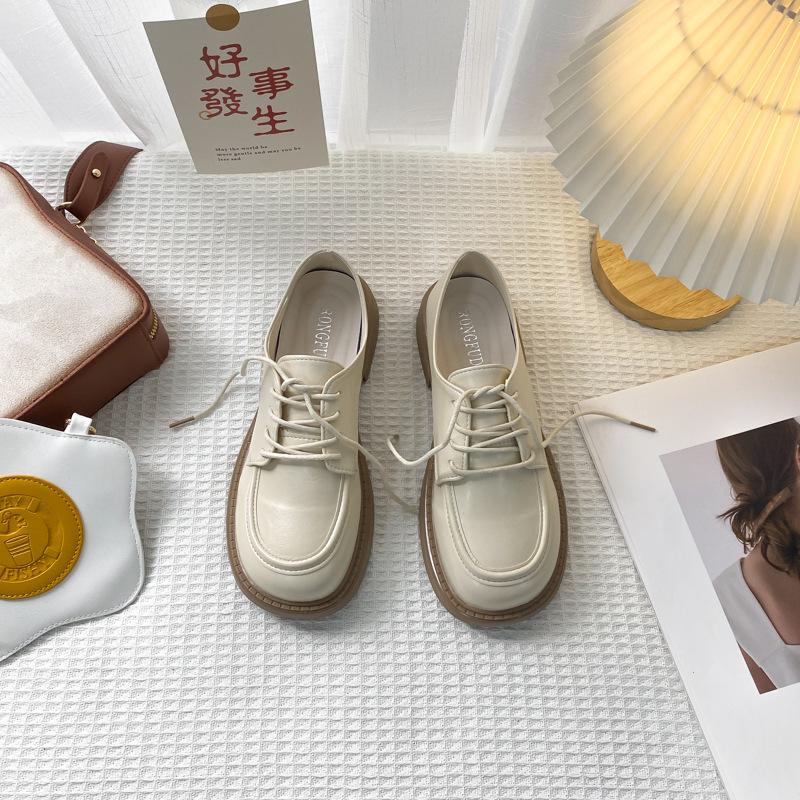 

Korean platform big head leather shoes women s loafers single shoes 2025 spring and autumn new JK uniform shoes college style Japanese tide 40