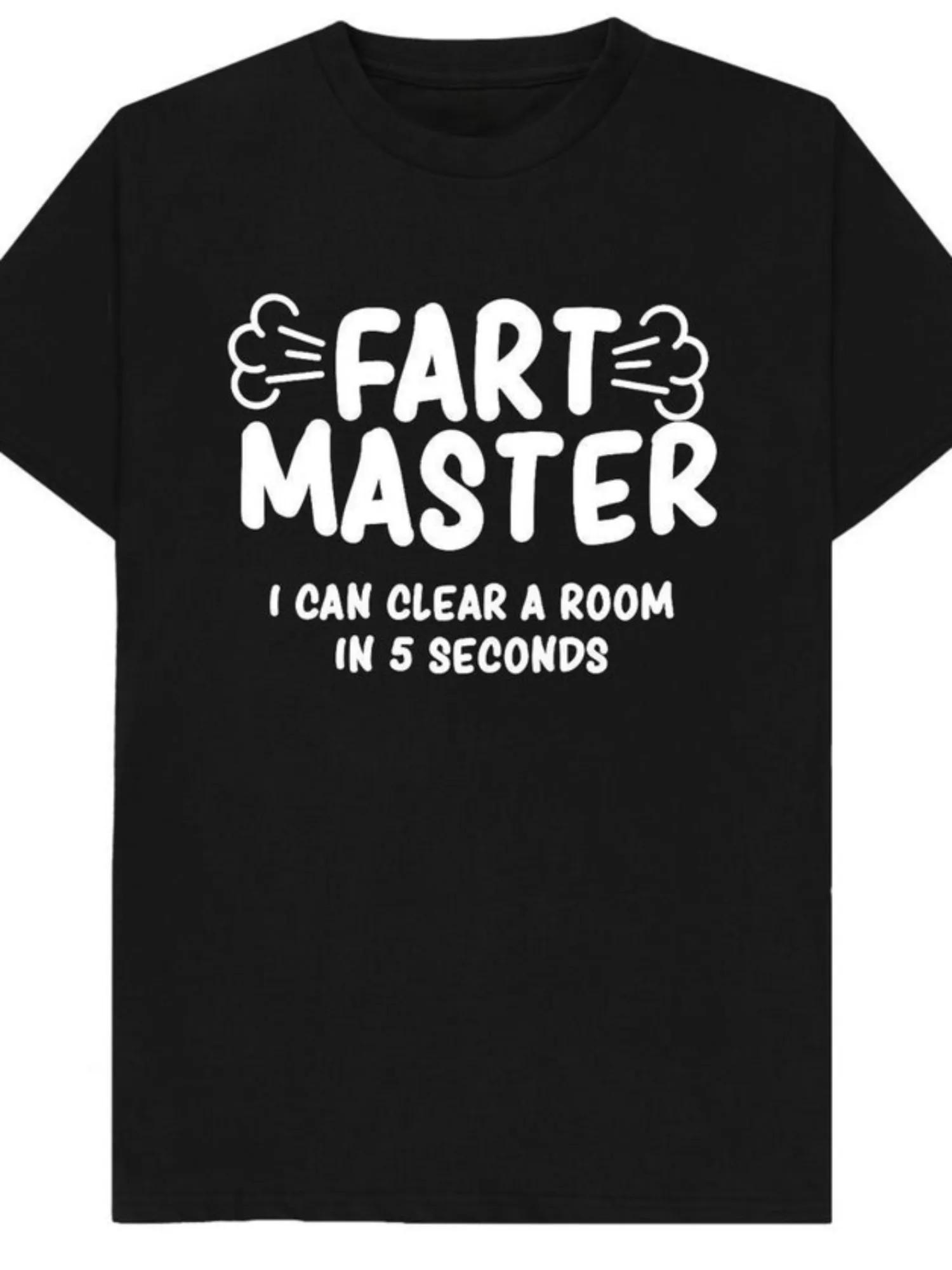 

Funny Fart Master Black TShirt I Can Clear A Room in 5 Seconds Humorous Design Soft Crew Neck Tee for Adults Women Clothing 3XL