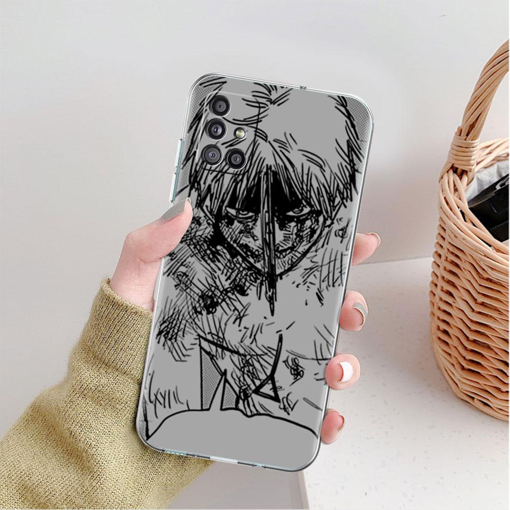 Clear Case For Samsung Galaxy A52 A12 A51 A32 A21s A71 A32 A22 50 A70 A31 A72 5G Phone Cover Chainsaw Man Cool