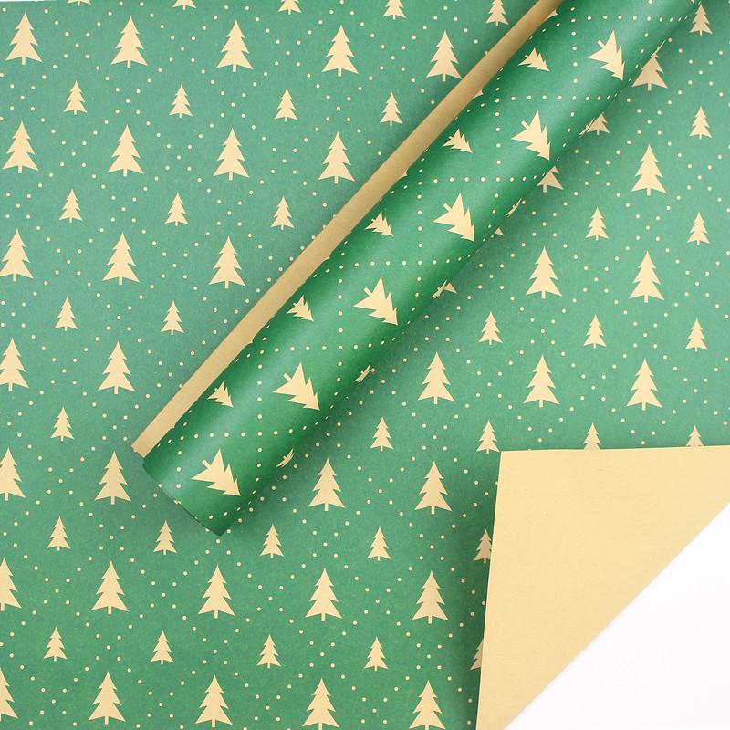 Feestelijk Cadeaupapier Set: Cartoon Kerst & Nieuwjaar Ontwerp met Tissuepapier