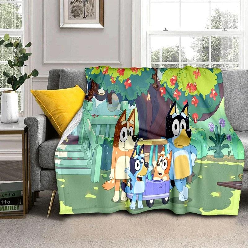 3D Print B-Blueys Family Cartoon Dog Blanket,Soft Throw Blanket for Home Bedroom Bed Sofa Travel Cover Kid Gift