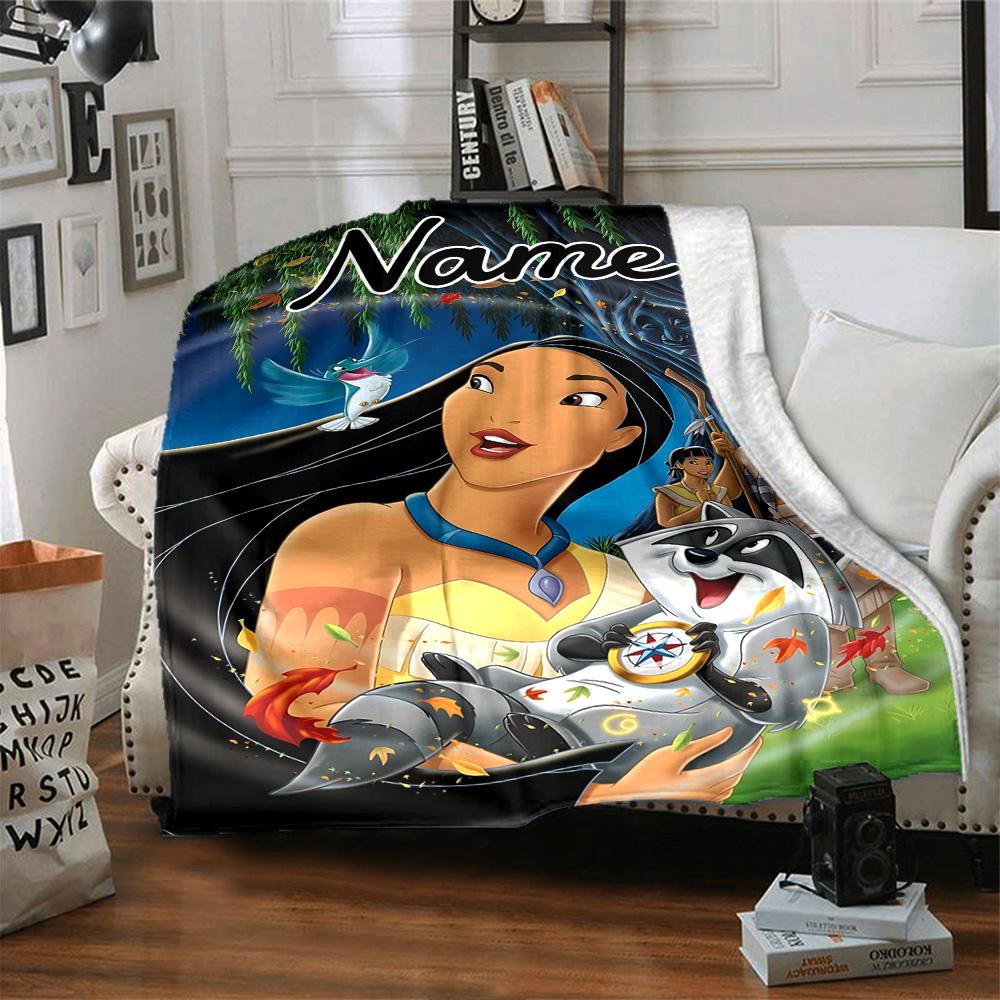 Custom Name Princess Cinderella's Horse flannel Blanket for Super Soft Cute Comfort Blanket for Travel Bedding Couch Sofa Blanket