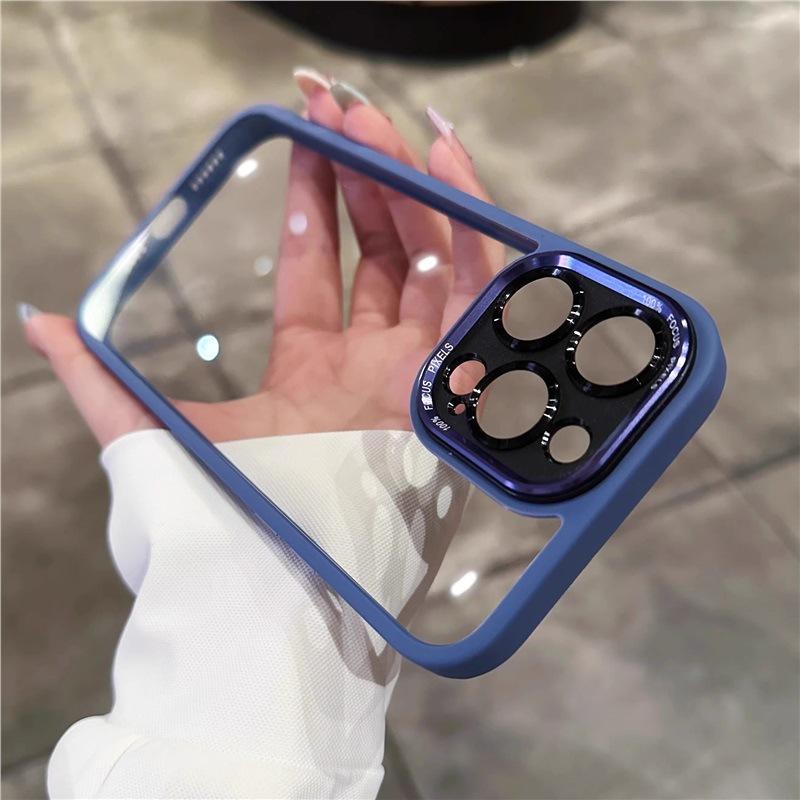 Applicable To Apple 18 Mobile Phone Case Metal Lens iPhone17promax Missed Label All-inclusive Transparent Anti-drop Protective Case