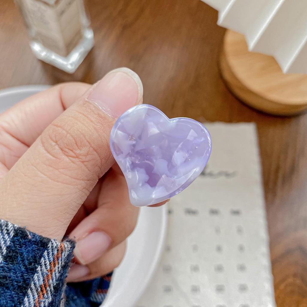 Bofeiya Sweet Heart Acetate Hair Clip - Cute, Small, High-End Side or Top Clip for Braided Hairstyles