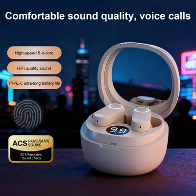 1 Pair Wireless Earphone Half-in-Ear Noise Canceling HiFi Sound Bluetooth-compatible 5.3 Earbuds Sports Running Headphone Earpiece