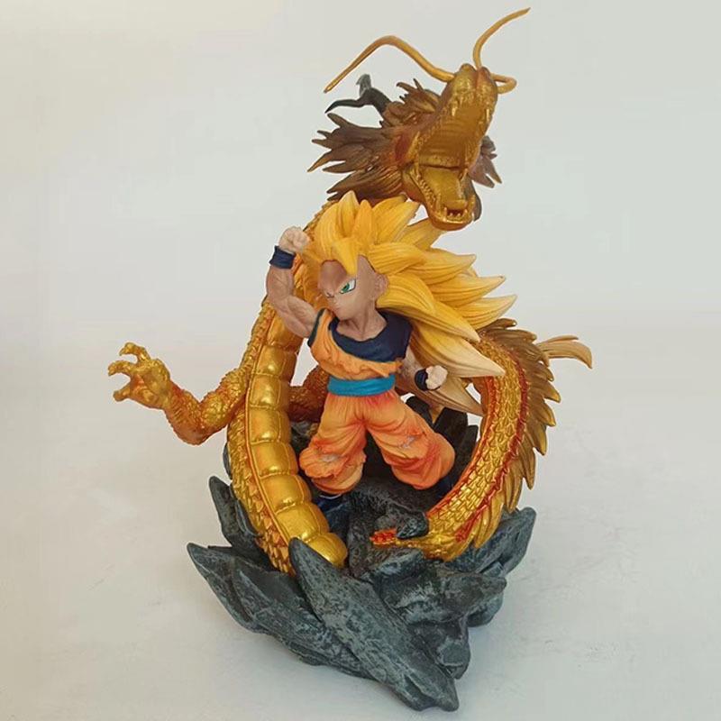 Dragon Ball Super Saiyan 3 Goku Golden Dragon Figure Ornament
