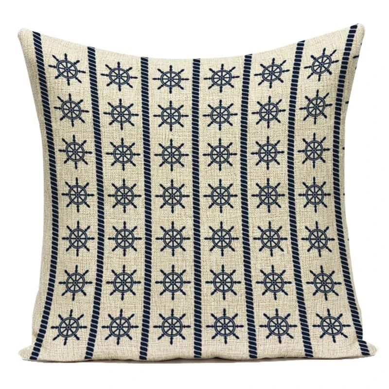 Nautical Anchor Rudder Cushion Cover Pillow Case Ocean Lighthouse Pillow Cover For Living Room Home Decorative Pillow Case