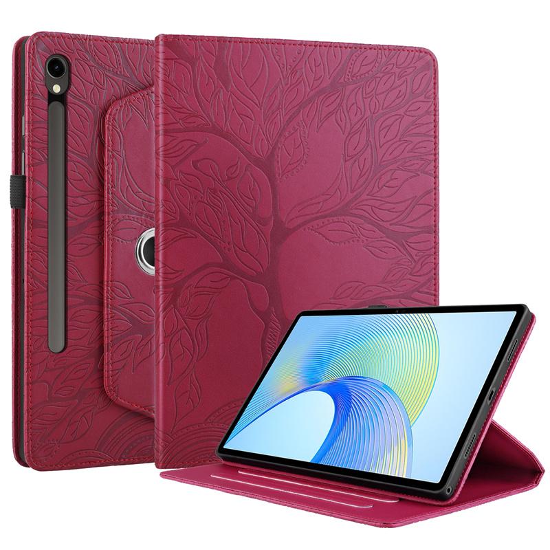 Funda For Samsung Galaxy Tab S10 FE Case 10.9" S9 FE Cover Tablet 360 Rotating Embossed Tree Funda Sm-x520 X526b SM-X510 X516B